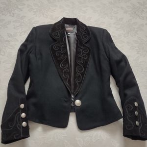 Vintage Frontier cropped wool leather southwestern jacket